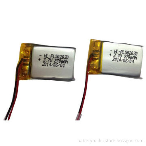 Rechargeable Li-ion Battery with 3.7V 270mAh Capacity, Suitable for Bluetooth Headset,and GPS Device